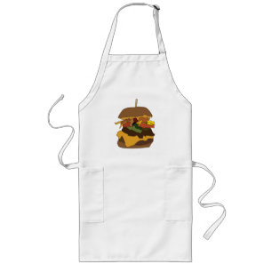 Tablier Long Burger Hamburger Burger Love Illustration