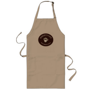 Tablier Long Café Barista Café Personnalisé Khaki
