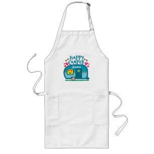 Tablier Long Camping rustique personnalisé Happy Camper RV