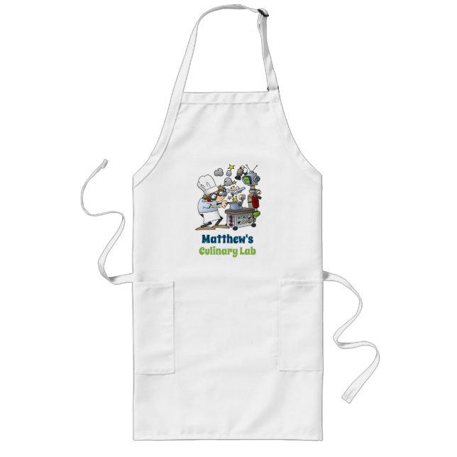 Tablier Long Caricature de laboratoire culinaire de chef de Whi (Devant)