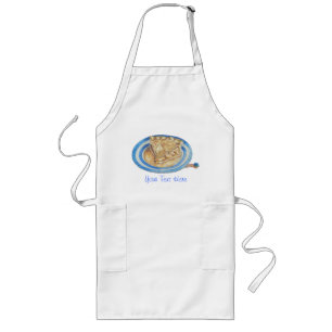 Tablier Long casquette bleu et tarte aux pommes de personnage