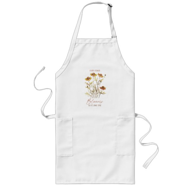 Tablier Long Chaque fleur fleurit dans son propre temps -Floral (Devant)
