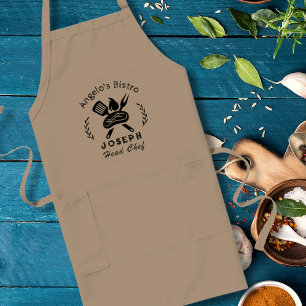 Tablier Long Chef de bistro personnalisé avec graphique d'usten