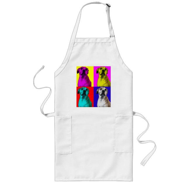Tablier Long chien de pop art en coton Long Apron (Devant)