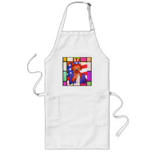 Tablier Long Chien motif patriotique USA