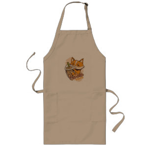 Tablier Long Chiot Corgi Mignon avec Thé à Bulles