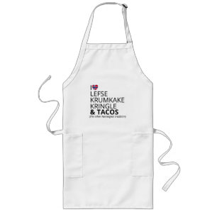 Tablier Long Cœur du drapeau norvégien   Cadeau de pâtisserie d