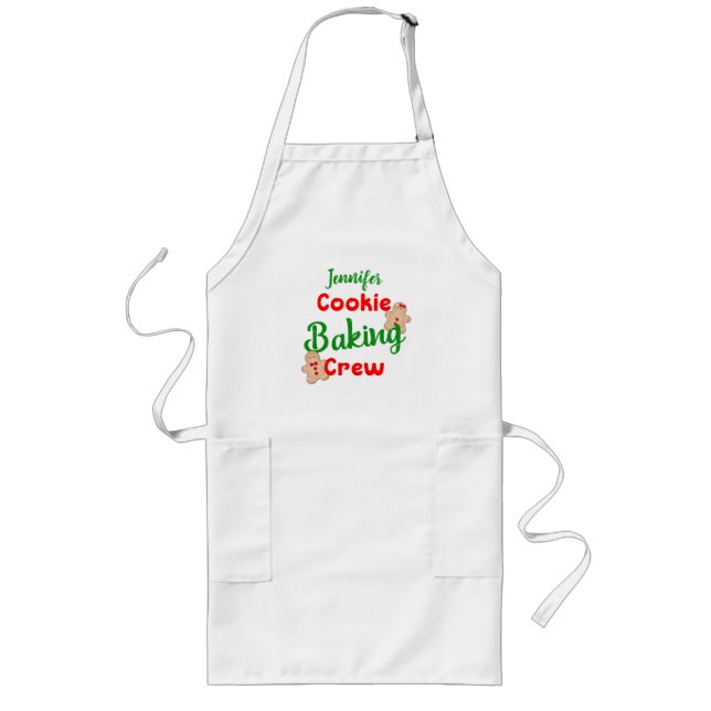 Tablier Long Cookie Baking Crew Custom Fun Holiday Cuisine (Devant)