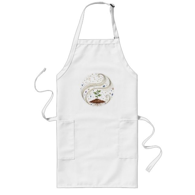 Tablier Long Cosmic Growth Nature Plant with Roots and Stars  (Devant)