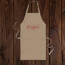 Tablier Long Couleur d'eau vintage - homard rouge