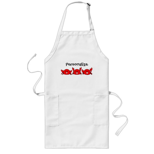 Tablier Long Crabs Rouges Heureux (Devant)