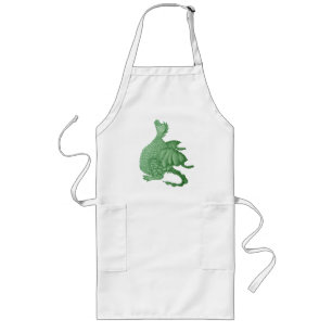 Tablier Long créature imaginaire mythique dragon vert mignon