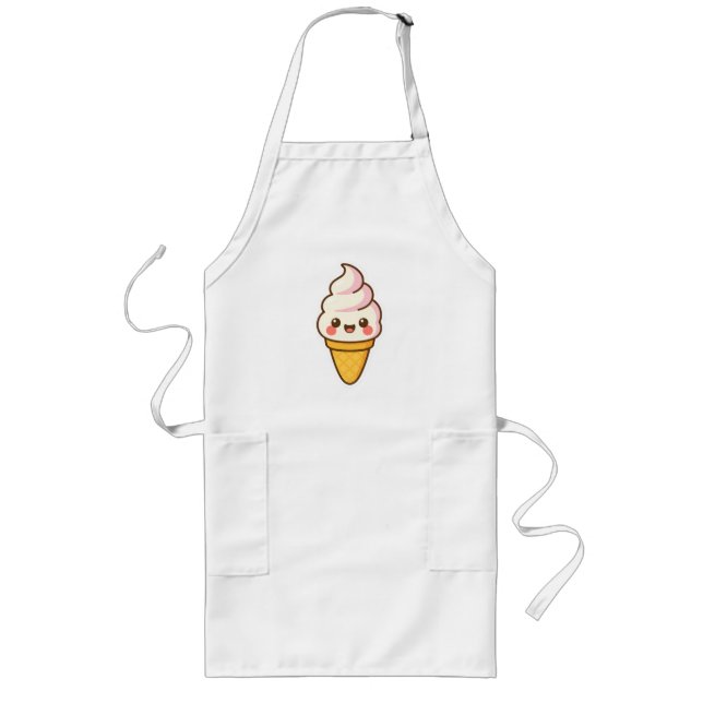 Tablier Long Crème glacée Kawaii douce (Devant)