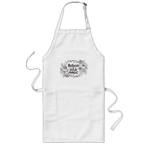 Tablier Long Croyez en votre magie - Inspirationnel Floral