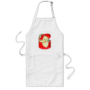 Tablier Long Cute Kitten Heart Vintage Cat Retro Kitty