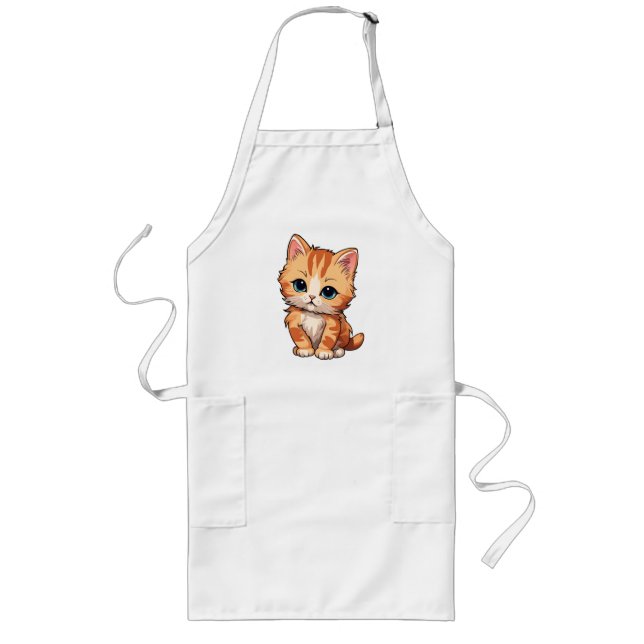 Tablier Long Cute tabby Chat (Devant)
