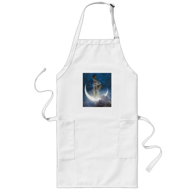 Tablier Long Déesse Luna diffusant les étoiles la nuit (Devant)