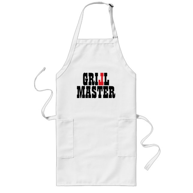 Tablier Long Design de texte original GRILL MASTER (Devant)