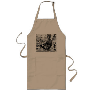 Tablier Long Dessin de coq imprimé sur Apron