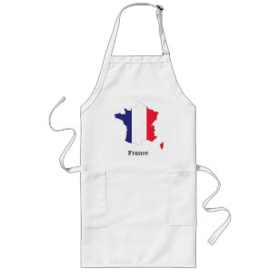 Tablier Long Dessin de souvenir de drapeau de la France sur une