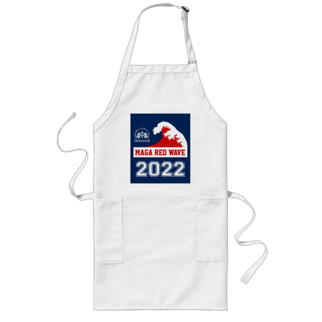 Tablier Long Dieu Famille Pays Liberté 2022 MAGA Red Wave (Devant)