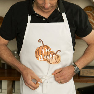 Tablier Long Donner Merci Simple Elegant Thanksgiving Apron