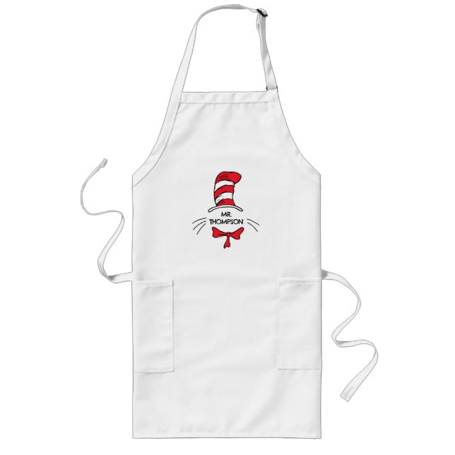 Tablier Long Dr. Seuss | Chat dans le Chapeau Nom de l'enseigna (Devant)