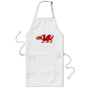 Tablier Long Dragon gallois avec une cuisine de Rugby Ball