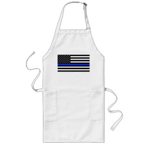 Tablier Long Drapeau de la police Thin Blue Line