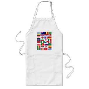 TABLIER LONG DRAPEAUX DE L'ÉQUIPE DE FOOTBALL 2018