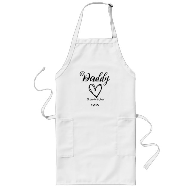 Tablier Long élégant, meilleur papa jamais, papa amour personna (Devant)