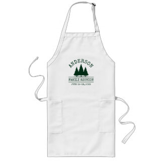 Tablier Long Famille Réunion Pins Rustiques Arbres Blanc enfant