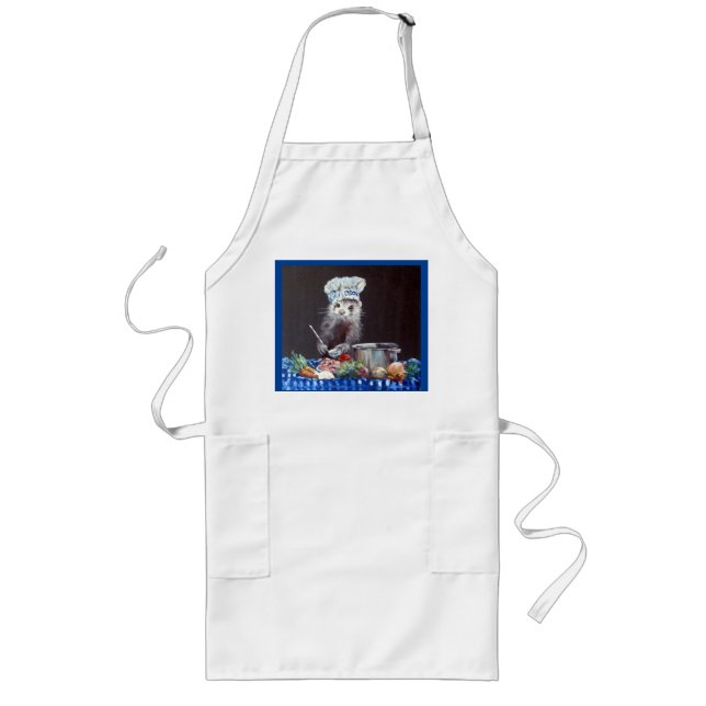 Tablier Long Ferret Chef tablier blanc BBQ Cuisine haute mode (Devant)