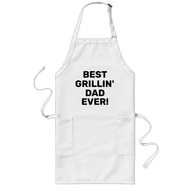 Tablier Long Fête des pères BBQ Apron Best Grillin' Papa Jamais (Devant)