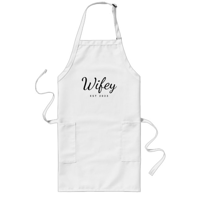 Tablier Long Fiançailles de Fête des mariées Wifey cadeau (Devant)