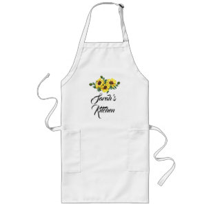 Tablier Long Fleur Jaune Élégante