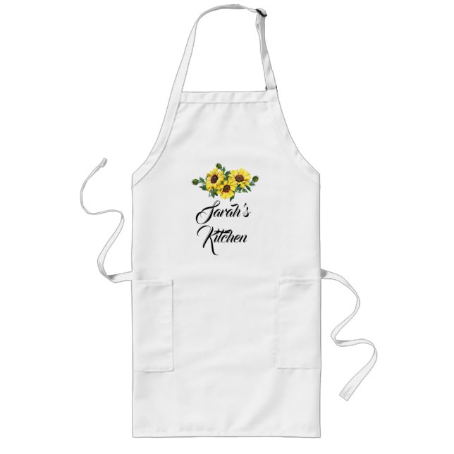 Tablier Long Fleur Jaune Élégante (Devant)