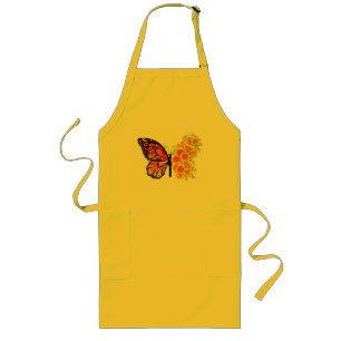 Tablier Long Flower Butterfly with Yellow California Poppy