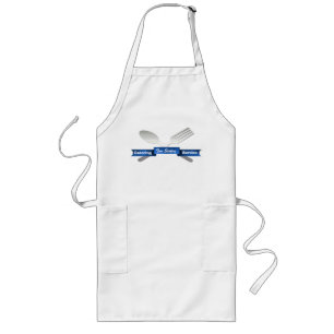 Tablier Long Fourche & cuillère & bannière Cuisine personnalisé