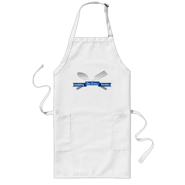 Tablier Long Fourche & cuillère & bannière Cuisine personnalisé (Devant)