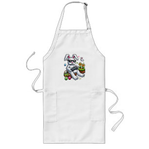 Tablier Long Garçons Joyeux Jour de Pâques Lapin Œuf Jeu Vidéo