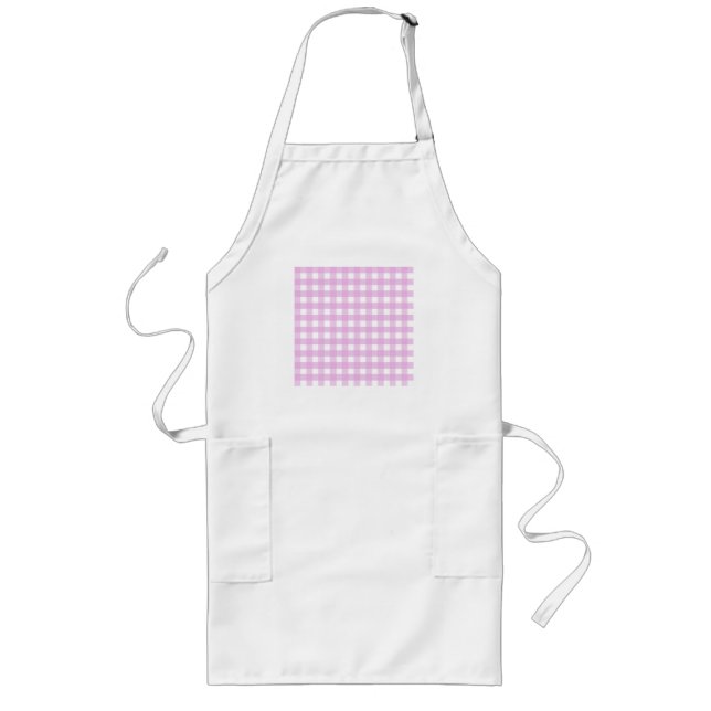 Tablier Long Gingham rose pâle (Devant)