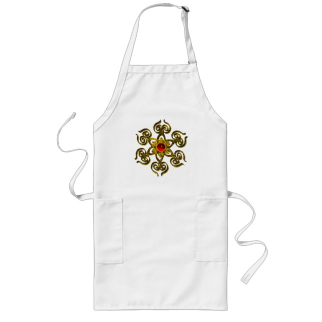 TABLIER LONG GOLDEN ROSE RUBY (Devant)