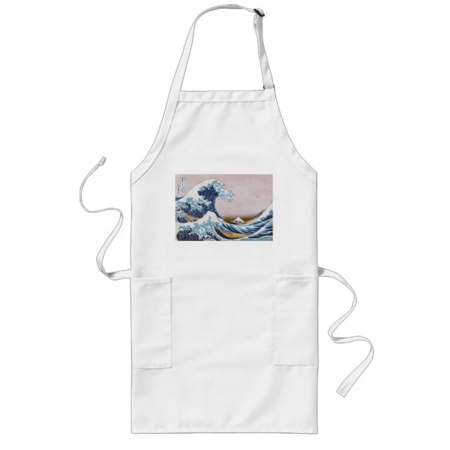 Tablier Long Grande vague du tsunami Kanagawa Japon par Hokusai (Devant)