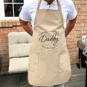 Tablier Long Grill Master papa année personnalisée Personnalisé