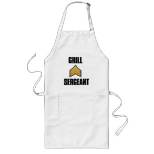 Tablier Long Grill Sergeant drôle d'apron d'été barbecue gri