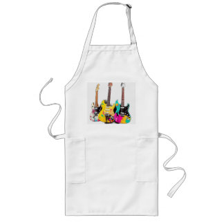 Tablier Long Guitares de style graffiti avec notes musicales