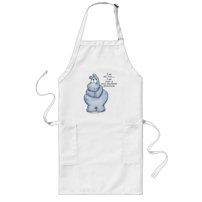 Tablier Long Hippopotame Hippo-Bleu bien arrondi (Devant)