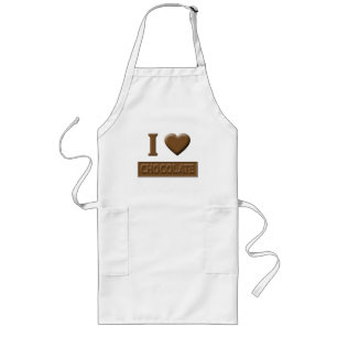 Tablier Long I chocolat de coeur