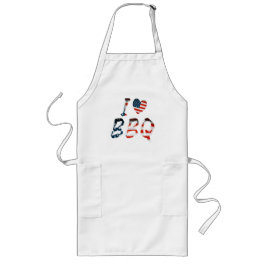 Tablier Long I Love BBQ, American Patriotic